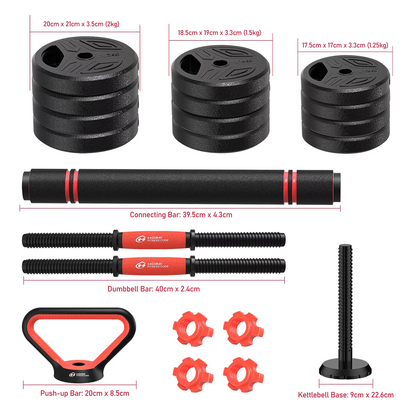 Home gym equipment set