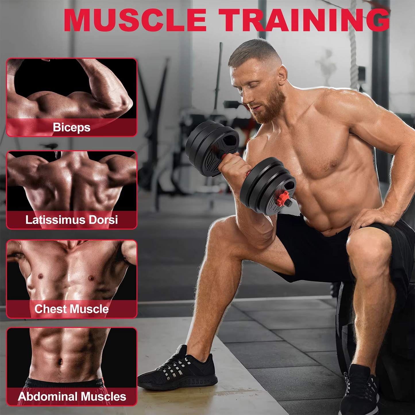 Home gym equipment set