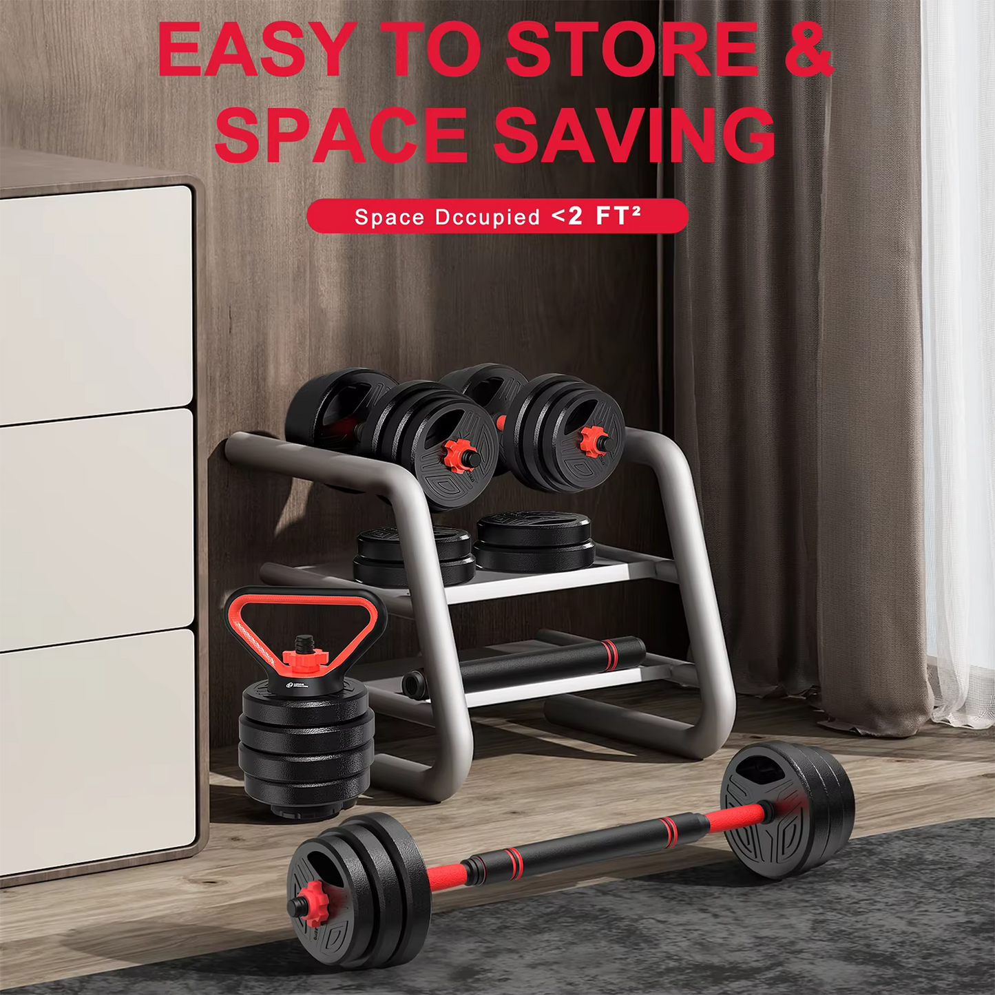 Home gym equipment set
